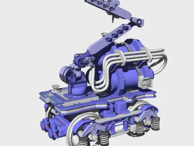 Rail Line Spray Painter Robot Design 3D model