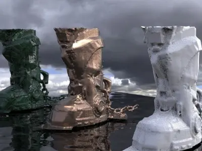 Sci fi boots ancient design 3D 3D model