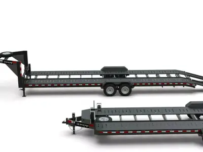 Texas Pride Trailers  Lowboy Bumper Pull and Gooseneck 2 in 1 Low-poly 3D model