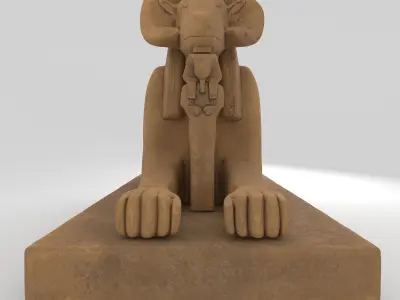 Sphinx Ram ruin 3D model