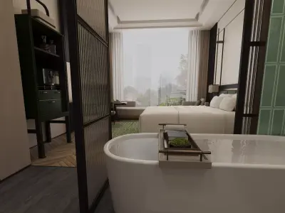  Luxury Modern Hotel Suite Interior 3D model