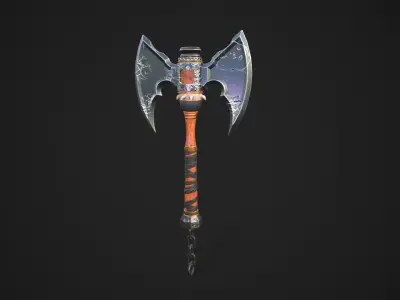 lowpoly axe gaming weapon  Free low-poly 3D model