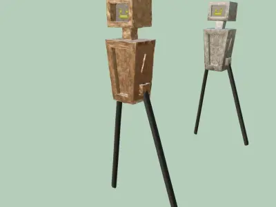 robots wooden box Free low-poly 3D model