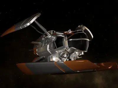 Spaceship scifi  Low-poly 3D model