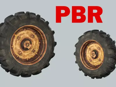 Truck Wheel BB Low-poly 3D Model Low-poly 3D model