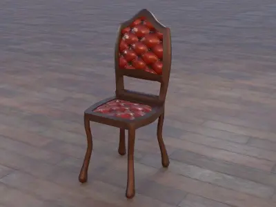 Antique Chair Low-poly 3D model