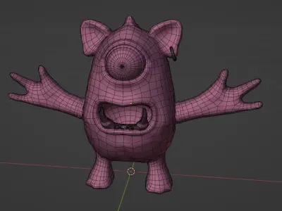 The One eye Low-poly 3D model