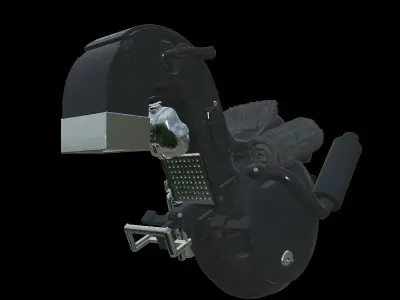 Futuristic Cyberpunk  Next-Gen Mono-Wheel Motorcycle Low-poly 3D model