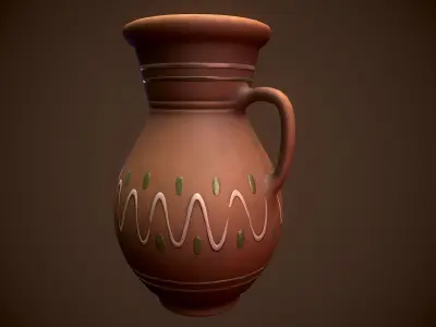Stylized Traditional Ukrainian Pottery - Low-poly Game-ready PBR Low-poly 3D model