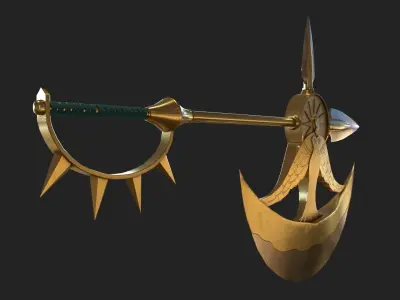 Escanor Sacred Treasure Divine Axe Rhitta Low-poly 3D model