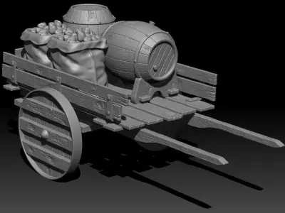 Cart and assets 3D print model