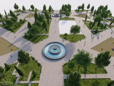 public park-Private Park Landscape -Park Center 3D model buy