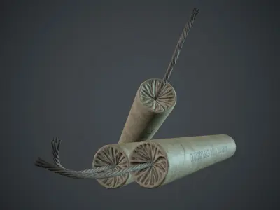 Dynamite PBR Game Ready pair of cigars Low-poly 3D model