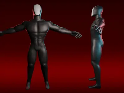 Alien guard extra muscled 3D model