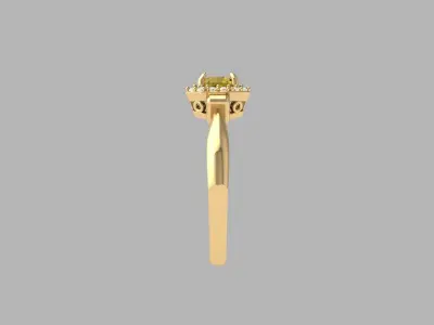 Radiant Solitaire Ring 3D print model order