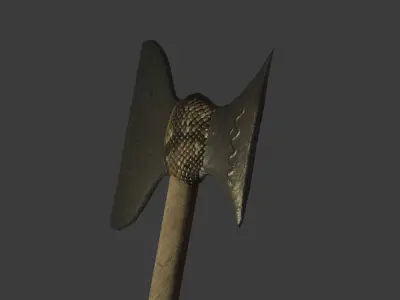 high Details Low-Poly axe - 1000 Polygons Low-poly 3D model