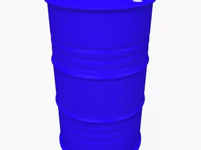 Metal Barrel Clean blue 3D model