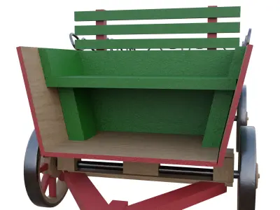 Painted Cart Low-poly 3D model