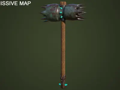 Dragon Skin War Hammer All PBR Unity UE Textures Included  Low-poly 3D model