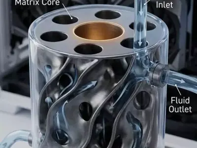 Industrial Gyroid Heat Sink Thermal Management Structure 3D print model