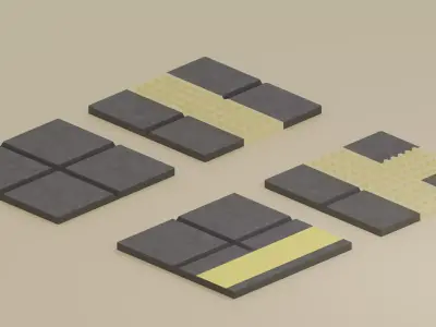 Heritage Transit Modular Subway Floor Kit Low-poly 3D model