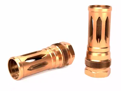 Rearden MFG R2C Heat Treat Flash Hider Low-poly 3D model