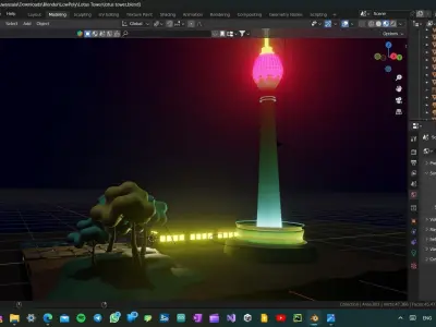 3D Lotus Tower SriLanka model  Low-poly 3D model