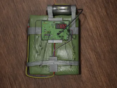 hand made explosive Low-poly 3D model