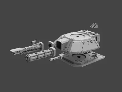 Armored Might MRHV - Revenant Turret and  Weapons 3D print model