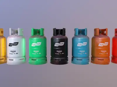 Gas Cylinder Pack Low-poly 3D model buy