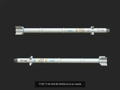 Chinese Aircraft mounting air-to-air missiles 3D Model Pack
