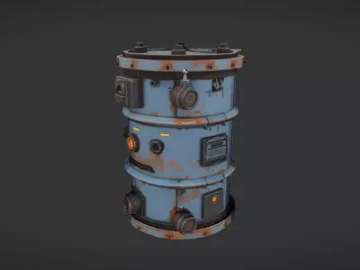 futuristic industrial barrel2 3D model