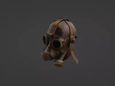 Post-Apocalyptic Gas Mask with Rugged Design 3D model