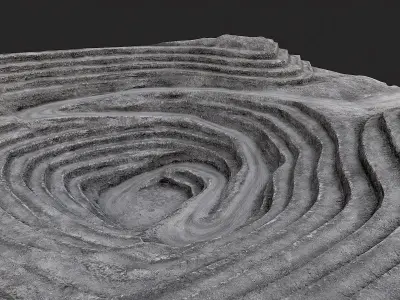 Open Pit Mine Quarry Low-poly 3D model