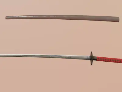 Katana two samurai swords 3D model