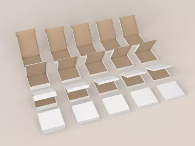 Pizza Box Collection 3D model