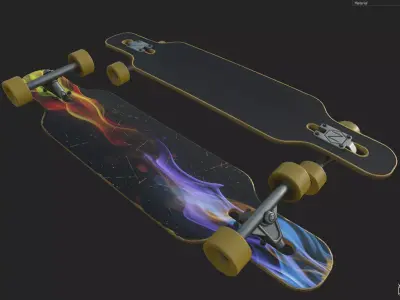 longboard texturing  Low-poly 3D model
