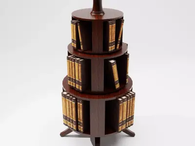 Antique Wooden Book Stand Low-poly 3D model