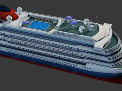 Cruise Liner - low poly Low-poly 3D model