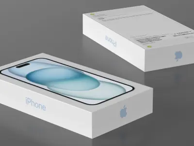 Apple iPhone 15 Plus Blue Packaging Box 3D model