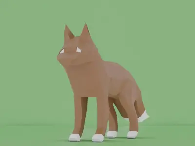 Low Poly Fox Low-poly 3D model