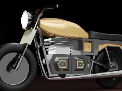 Low poly motorcycle Low-poly 3D model