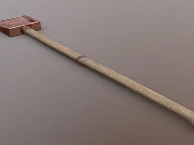 Shovel - Copper Low-poly 3D model