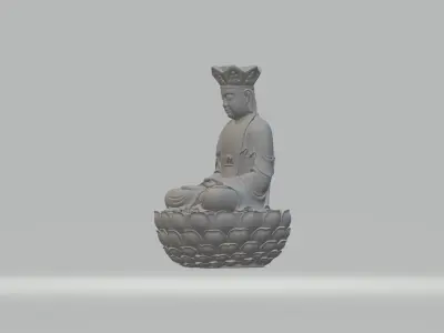 Ksitigarbha Bodhisattva Buddha Statue  3D print model 2