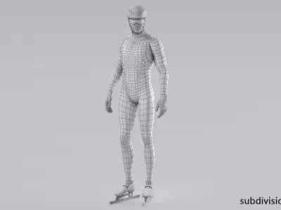 Speed Skater Short Track Animated HQ 002 3D model