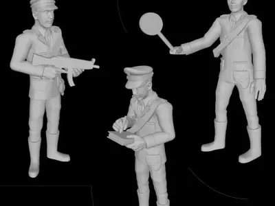 POLICEMAN SET - ARMY SET- MILITARY SET - POLICE PACK 3D print model