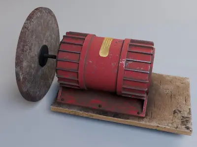 soviet grinding machine Low-poly 3D model