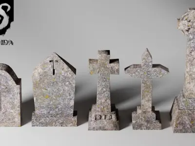 Gravestones 3D model