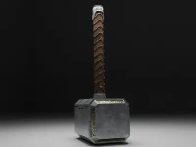 Thor Hammer Low-poly 3D model purchase