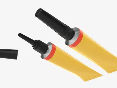 Instant super glue tin tube 02 3D model